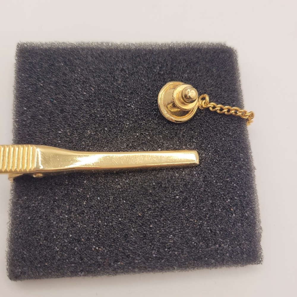 Vintage YSL Yves Saint Laurent Tie Clip And Pin W/ Dustbag - Picture 3 of 3